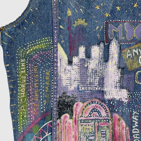 Vintage Hand-Painted Denim Vest - Picture 4 of 8